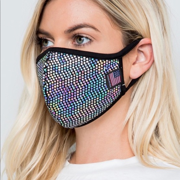 🔴3 for $12🔴 •At the Disco•Chic Face Mask (Silver Edition) - Picture 3 of 4